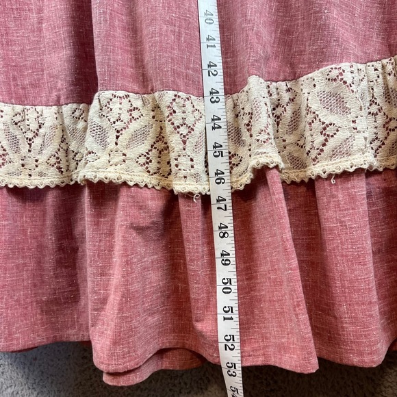 Vintage 1969 Gunne Sax Black Label Pink Lace Renaissance Dress size 7 - Picture 12 of 16